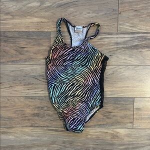 Vibrant Zebra Stripe Kids Swim One Piece